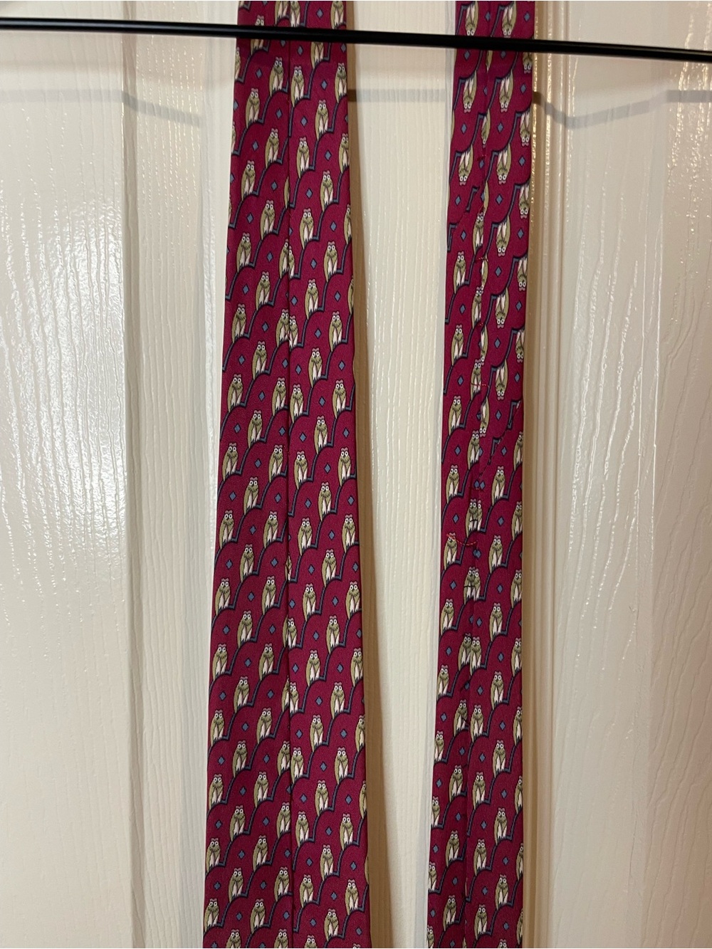 Hermes Paris Vintage 90s Limited Edition 100% Silk Pink Owl Neck Tie *Rare* - Picture 12 of 13
